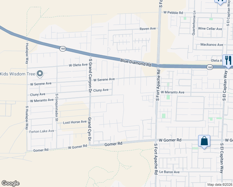 map of restaurants, bars, coffee shops, grocery stores, and more near in Las Vegas