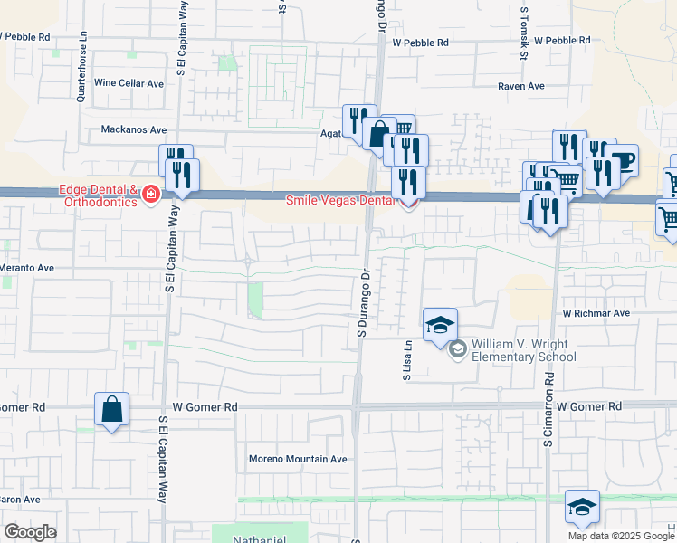 map of restaurants, bars, coffee shops, grocery stores, and more near 8658 Tom Noon Avenue in Las Vegas