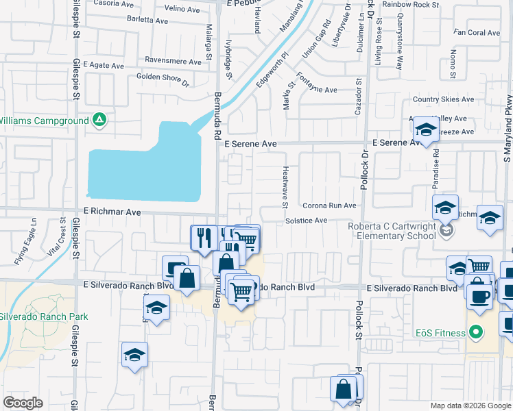 map of restaurants, bars, coffee shops, grocery stores, and more near 531 Curtin Court in Las Vegas