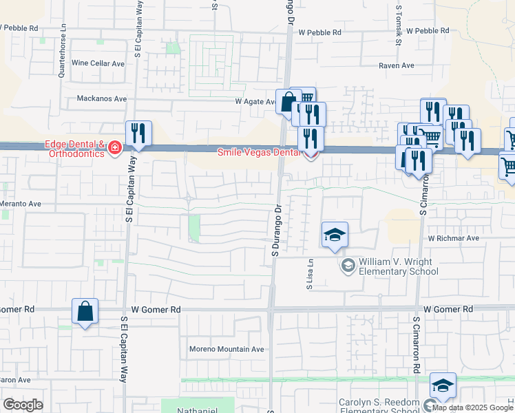 map of restaurants, bars, coffee shops, grocery stores, and more near 8658 Tom Noon Avenue in Las Vegas