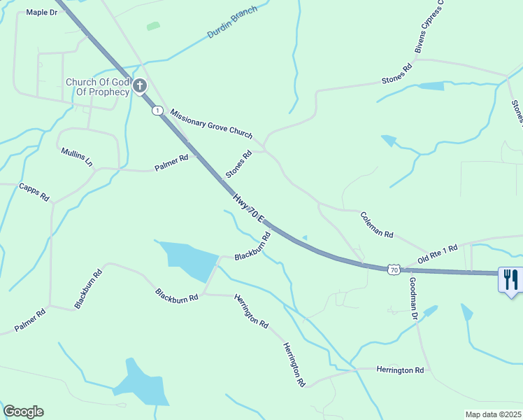 map of restaurants, bars, coffee shops, grocery stores, and more near 3660 U.S. 70 in Camden