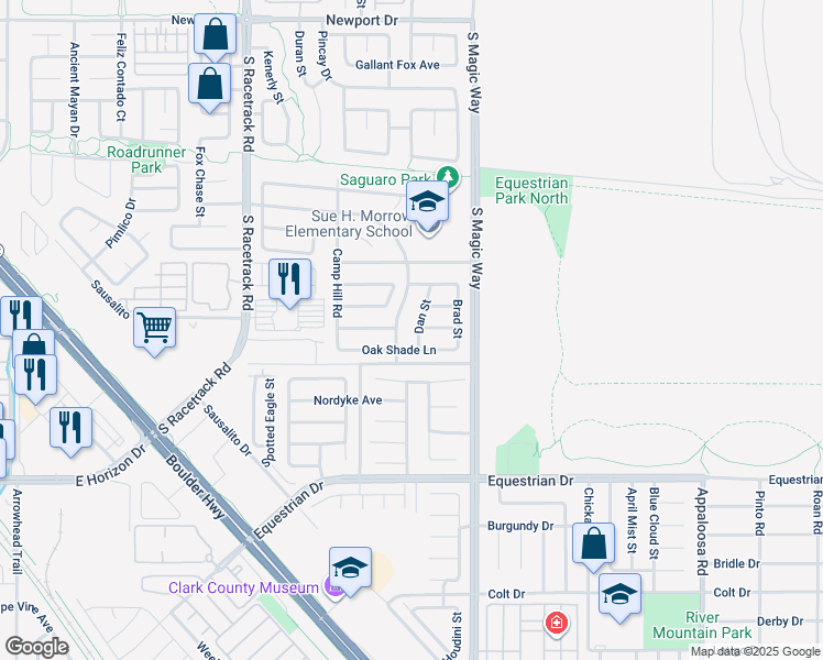 map of restaurants, bars, coffee shops, grocery stores, and more near 635 Dan Street in Henderson