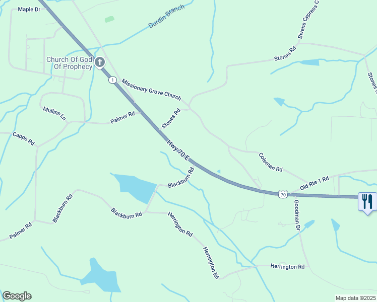 map of restaurants, bars, coffee shops, grocery stores, and more near 3660 U.S. 70 in Camden