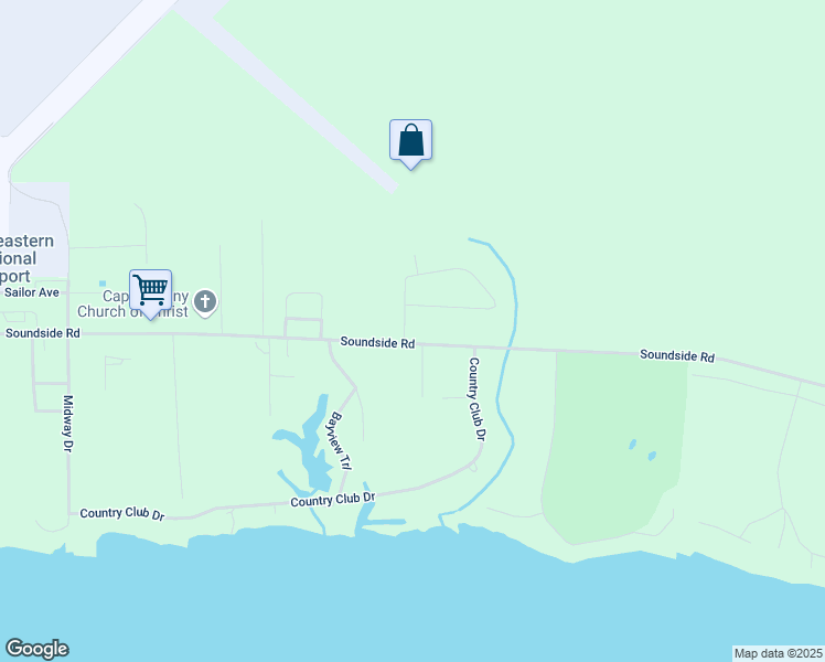 map of restaurants, bars, coffee shops, grocery stores, and more near 163 Windsor Lane in Edenton