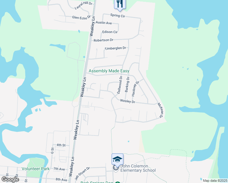 map of restaurants, bars, coffee shops, grocery stores, and more near 321 Wesley Drive in Smyrna