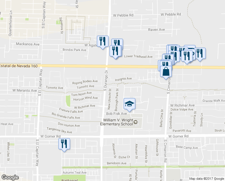 map of restaurants, bars, coffee shops, grocery stores, and more near 9334 New Utrecht Street in Las Vegas