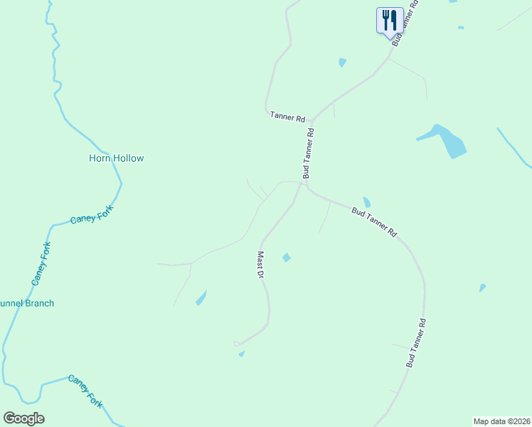 map of restaurants, bars, coffee shops, grocery stores, and more near 219 Hidden Drive in Crossville