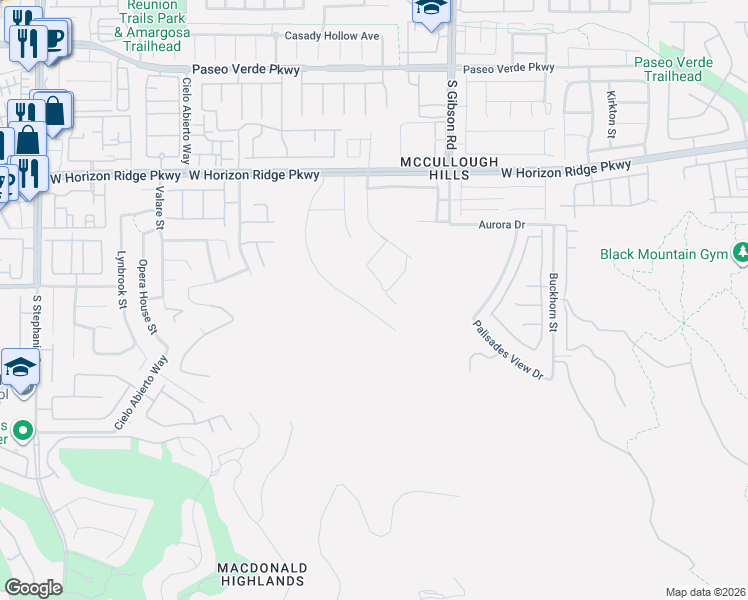 map of restaurants, bars, coffee shops, grocery stores, and more near 248 Palmetto Pointe Drive in Henderson