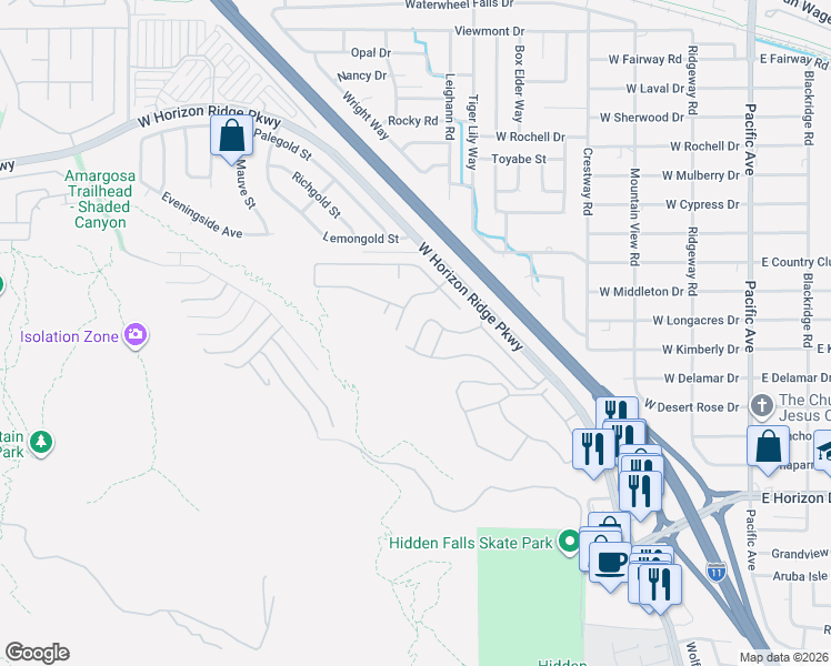 map of restaurants, bars, coffee shops, grocery stores, and more near 372 Rosefinch Street in Henderson