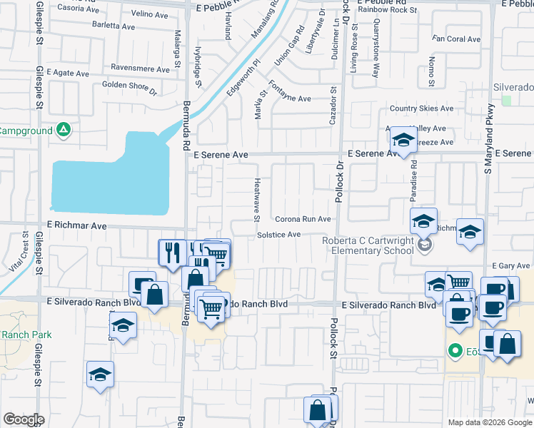 map of restaurants, bars, coffee shops, grocery stores, and more near 9481 Baltinglass Street in Las Vegas