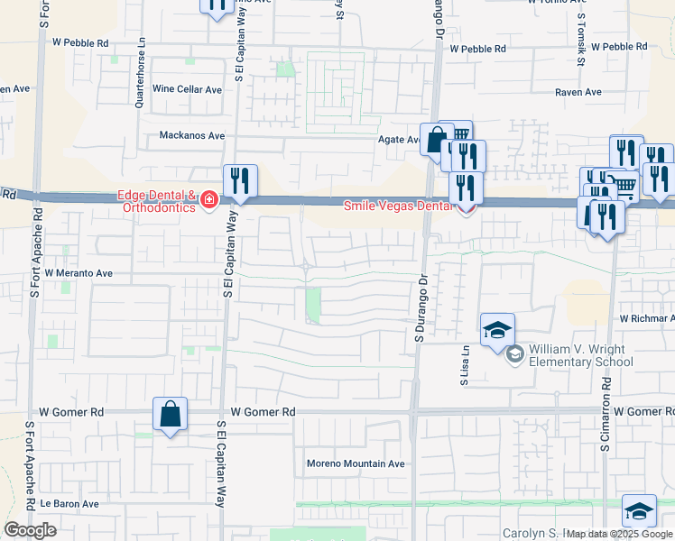 map of restaurants, bars, coffee shops, grocery stores, and more near 8822 Tomnitz Avenue in Las Vegas