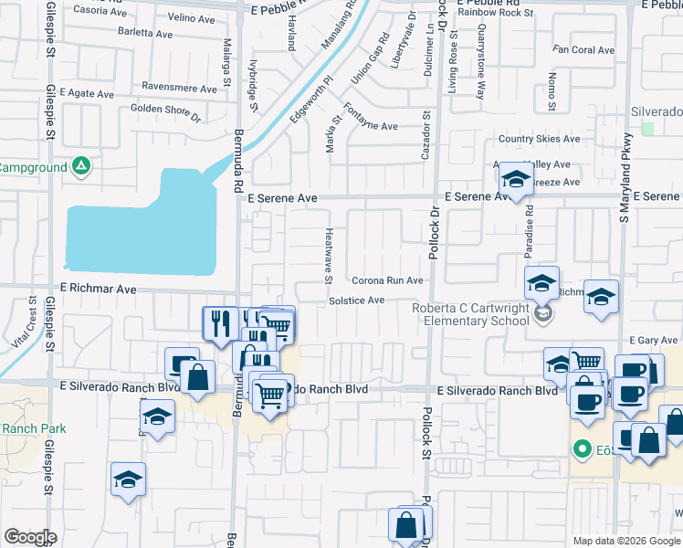map of restaurants, bars, coffee shops, grocery stores, and more near 9481 Baltinglass Street in Las Vegas