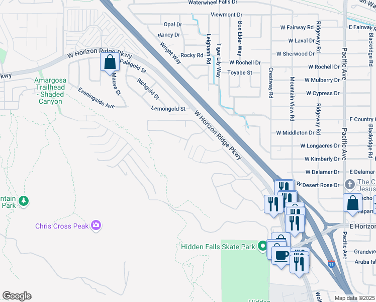 map of restaurants, bars, coffee shops, grocery stores, and more near 222 Nautical Street in Henderson