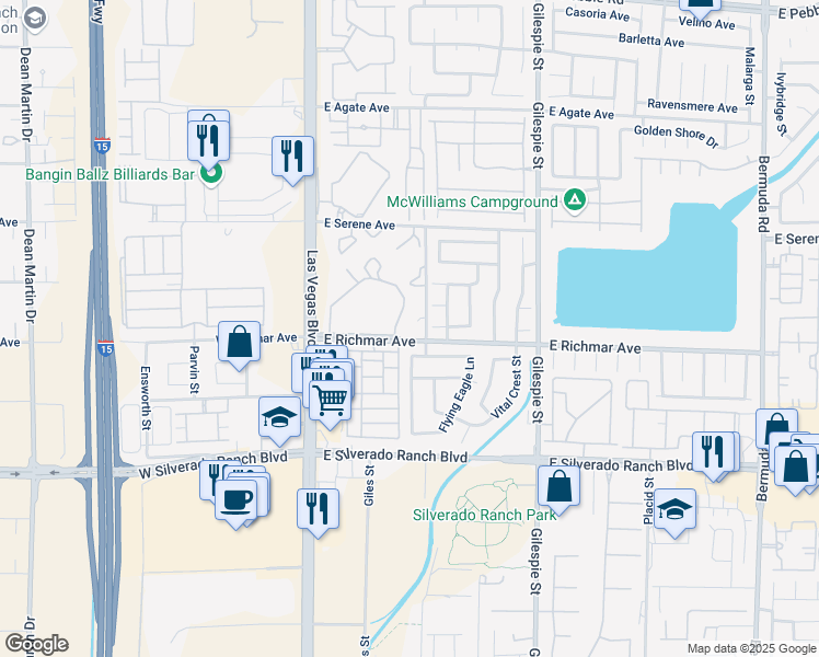 map of restaurants, bars, coffee shops, grocery stores, and more near 9457 South Las Vegas Boulevard in Las Vegas