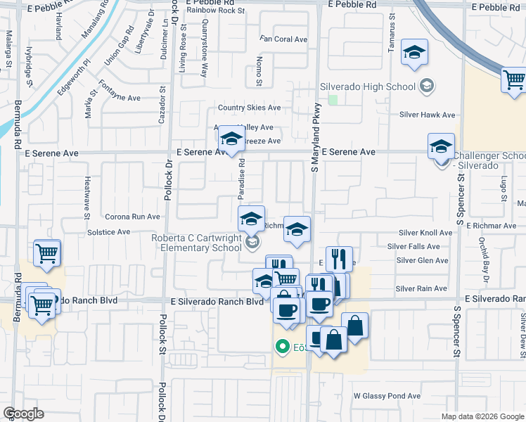 map of restaurants, bars, coffee shops, grocery stores, and more near 9475 McCombs Street in Las Vegas
