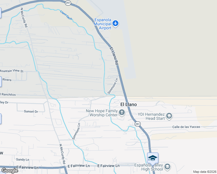 map of restaurants, bars, coffee shops, grocery stores, and more near 417 Camino Miramontes in Española