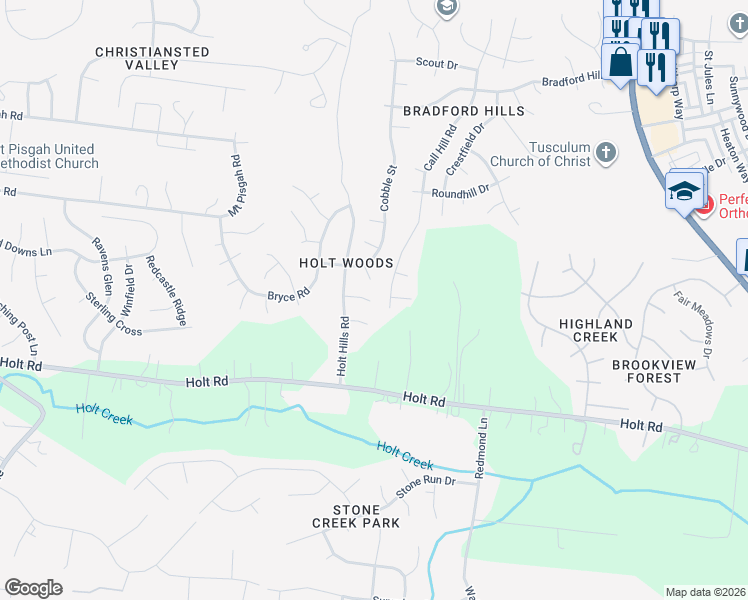 map of restaurants, bars, coffee shops, grocery stores, and more near 1117 Holt Hills Place in Nashville