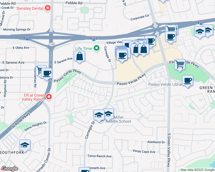 map of restaurants, bars, coffee shops, grocery stores, and more near in Henderson