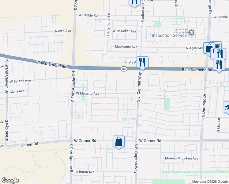 map of restaurants, bars, coffee shops, grocery stores, and more near 9384 Pinarello Street in Las Vegas