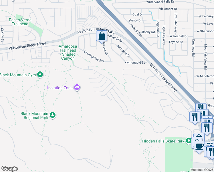 map of restaurants, bars, coffee shops, grocery stores, and more near 510 Duvet Court in Henderson