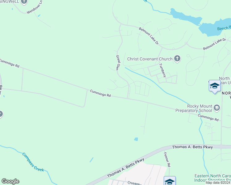 map of restaurants, bars, coffee shops, grocery stores, and more near 28 Panmure in Rocky Mount