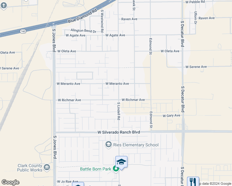 map of restaurants, bars, coffee shops, grocery stores, and more near 5512 Middleton Falls Avenue in Las Vegas