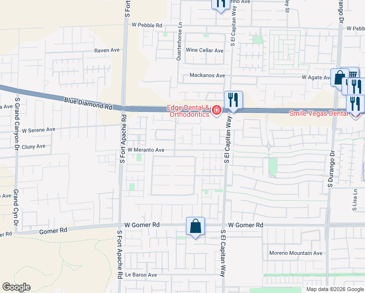 map of restaurants, bars, coffee shops, grocery stores, and more near 9188 Sunken Meadow Avenue in Las Vegas