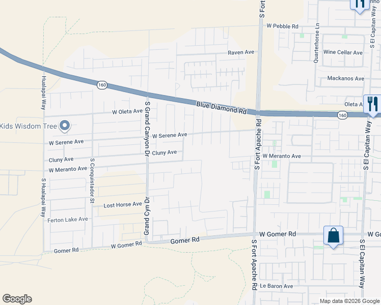 map of restaurants, bars, coffee shops, grocery stores, and more near in Las Vegas