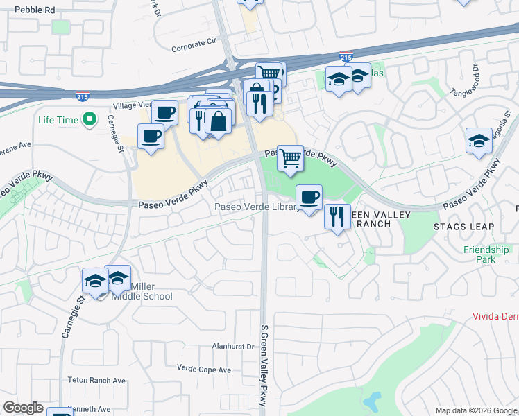 map of restaurants, bars, coffee shops, grocery stores, and more near in Henderson