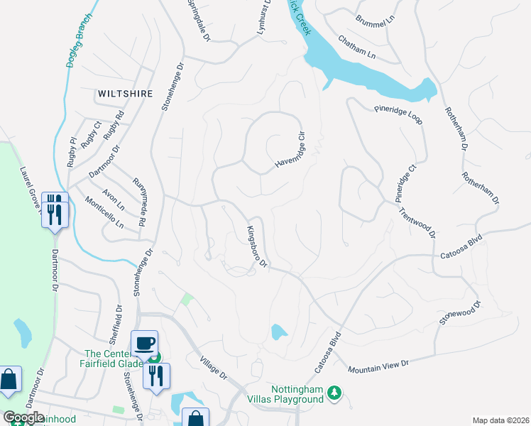 map of restaurants, bars, coffee shops, grocery stores, and more near 107 Huntington Drive in Crossville