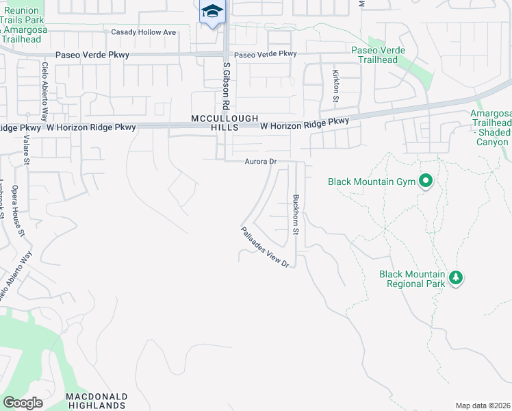 map of restaurants, bars, coffee shops, grocery stores, and more near Palisades View Drive in Henderson