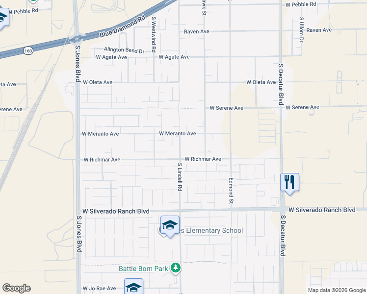 map of restaurants, bars, coffee shops, grocery stores, and more near 5476 Middleton Falls Avenue in Las Vegas