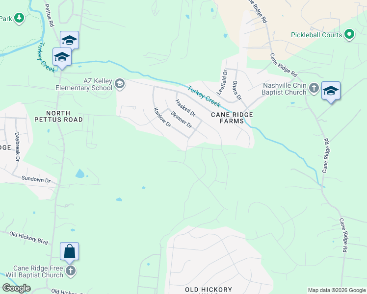 map of restaurants, bars, coffee shops, grocery stores, and more near 3217 Haskell Lane in Nashville