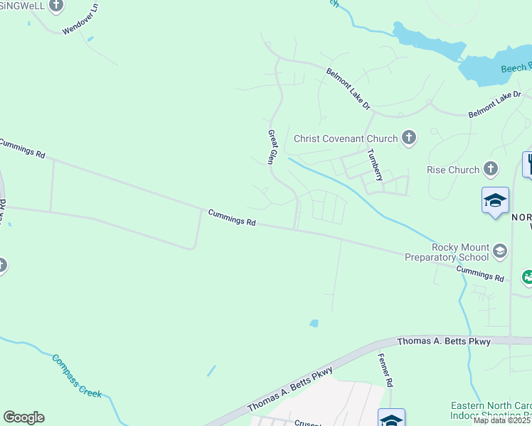 map of restaurants, bars, coffee shops, grocery stores, and more near 28 Panmure in Rocky Mount