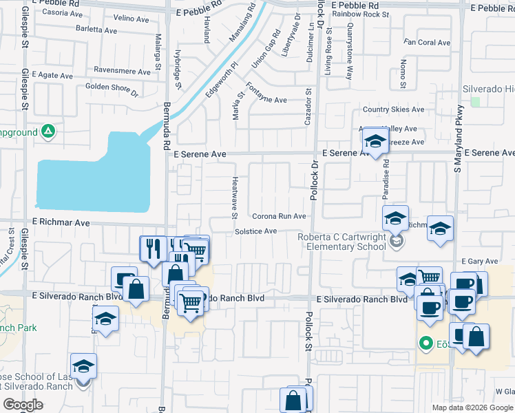 map of restaurants, bars, coffee shops, grocery stores, and more near 9469 Coral Shine Court in Las Vegas