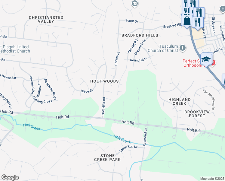 map of restaurants, bars, coffee shops, grocery stores, and more near 1117 Holt Hills Place in Nashville