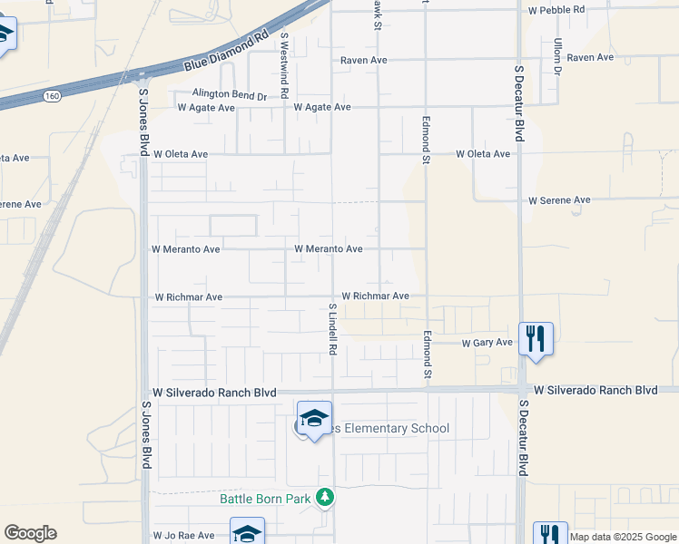 map of restaurants, bars, coffee shops, grocery stores, and more near 5476 Middleton Falls Avenue in Las Vegas
