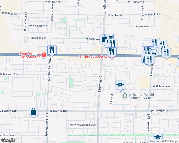 map of restaurants, bars, coffee shops, grocery stores, and more near in Las Vegas