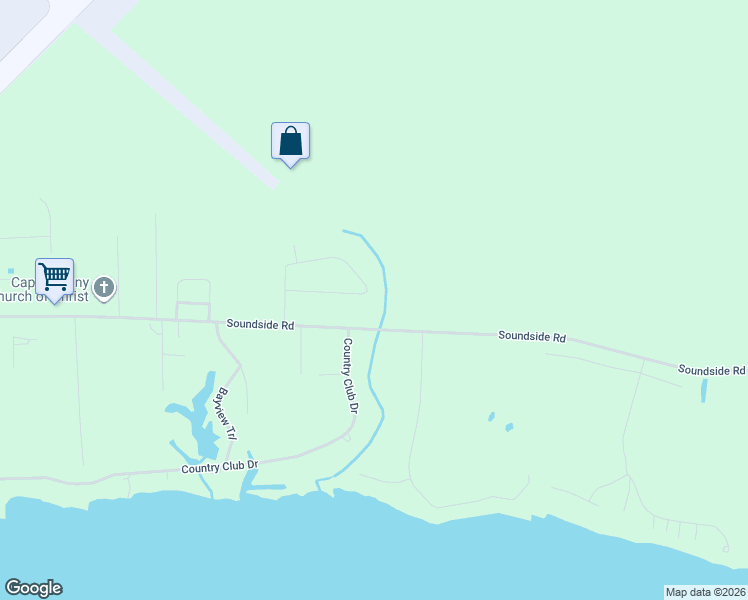 map of restaurants, bars, coffee shops, grocery stores, and more near 145 Windsor Lane in Edenton