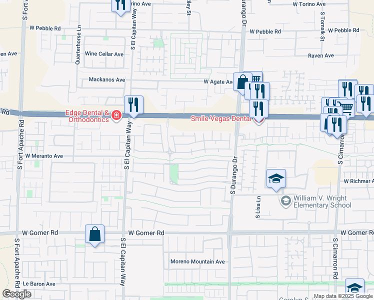 map of restaurants, bars, coffee shops, grocery stores, and more near 8806 Tomnitz Avenue in Las Vegas