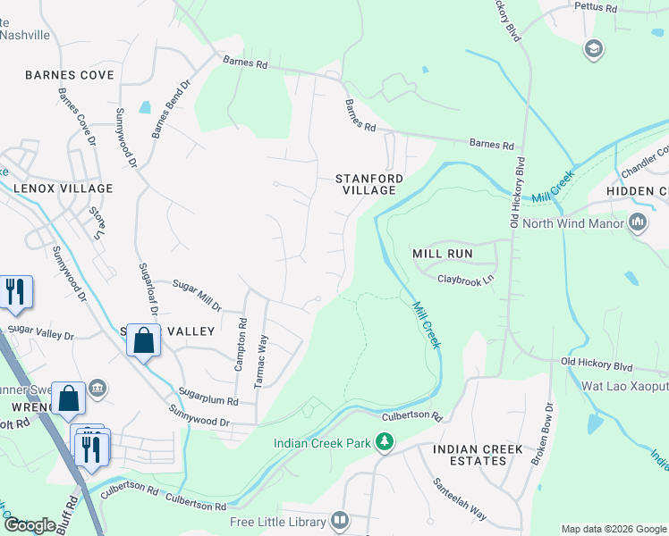 map of restaurants, bars, coffee shops, grocery stores, and more near 1004 Brianne Ct in Nashville