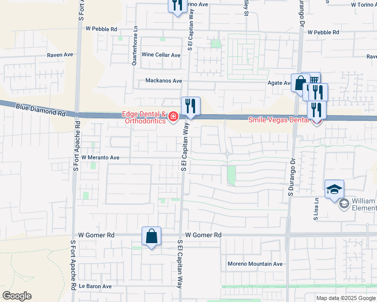 map of restaurants, bars, coffee shops, grocery stores, and more near 9383 Pinewood Ridge Street in Las Vegas
