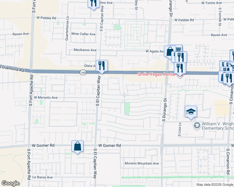 map of restaurants, bars, coffee shops, grocery stores, and more near 9384 Pineneedle Ridge Street in Las Vegas