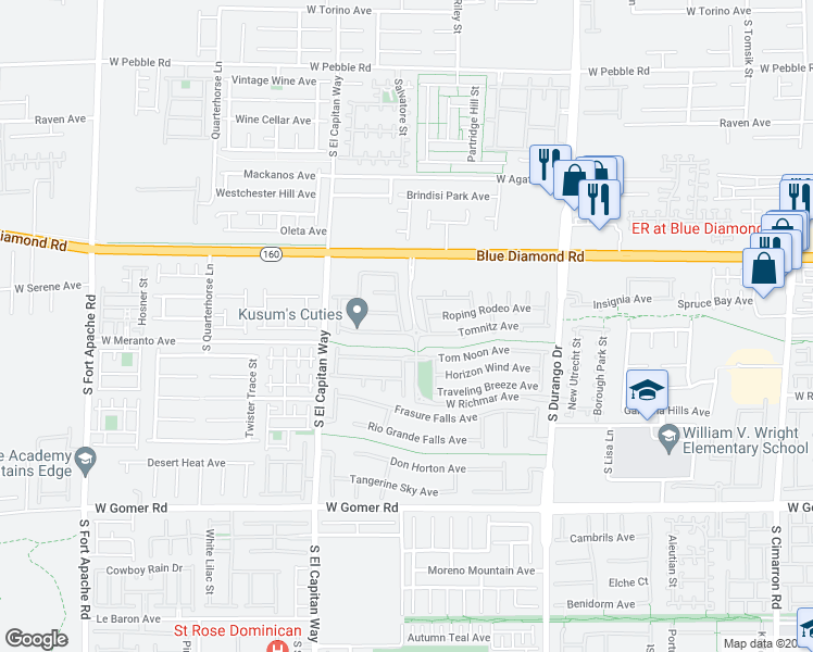 map of restaurants, bars, coffee shops, grocery stores, and more near 9384 Pineneedle Ridge Street in Las Vegas