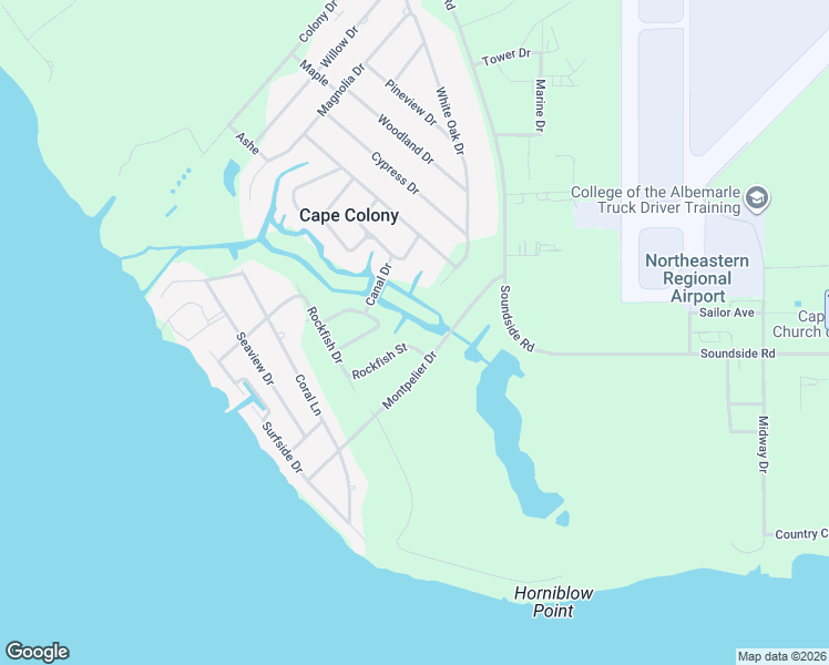 map of restaurants, bars, coffee shops, grocery stores, and more near 102 Rockfish Street in Edenton