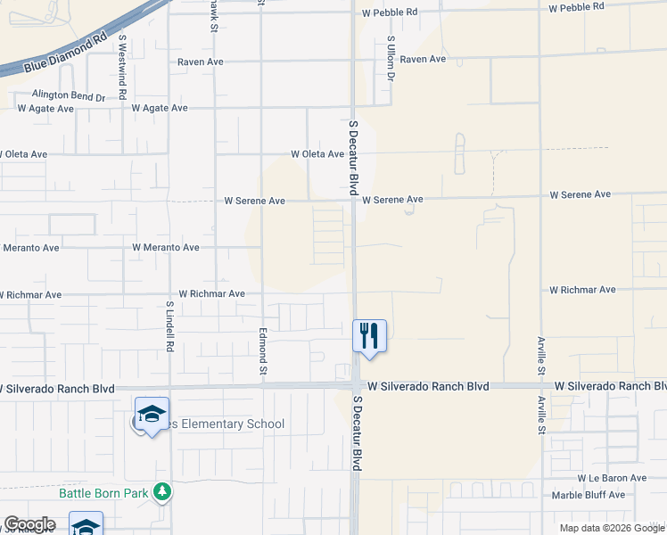 map of restaurants, bars, coffee shops, grocery stores, and more near 4959 Olive Mesa Ave in Las Vegas