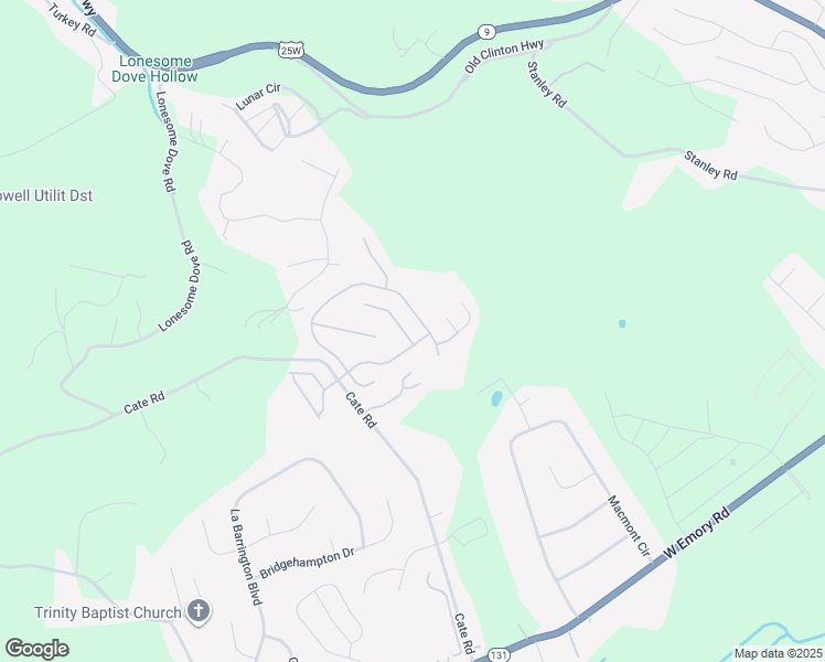 map of restaurants, bars, coffee shops, grocery stores, and more near 6306 Gary Moore Lane in Powell