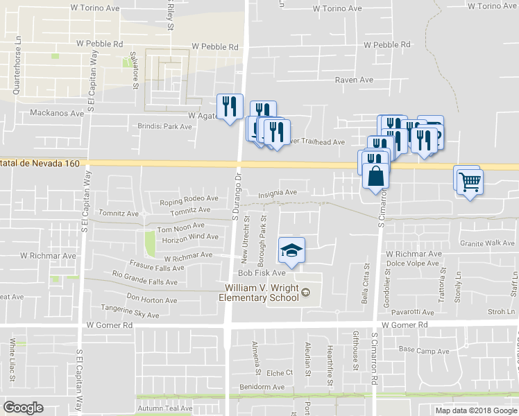 map of restaurants, bars, coffee shops, grocery stores, and more near 8538 Dyker Heights Avenue in Las Vegas