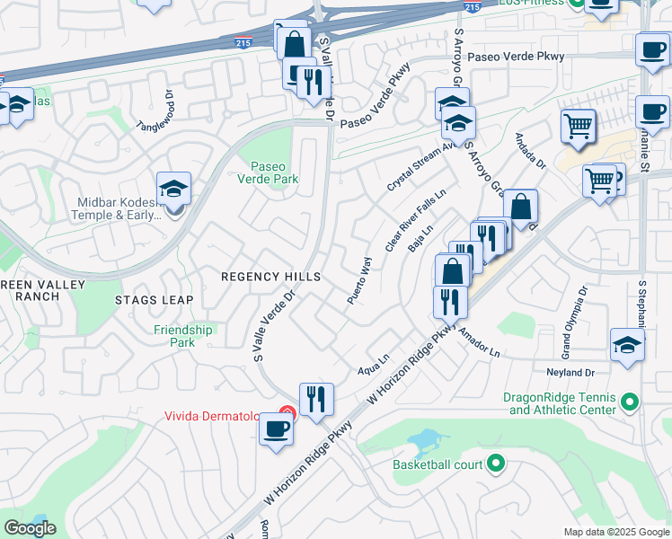 map of restaurants, bars, coffee shops, grocery stores, and more near 1789 Bridlegate Avenue in Henderson