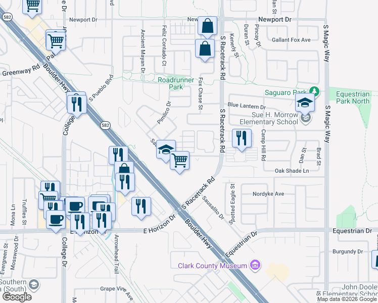 map of restaurants, bars, coffee shops, grocery stores, and more near 694 Barbary Coast Avenue in Henderson